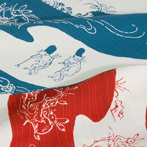 "Furoshiki" Wrapping Cloth - Sankin Reversible Choju-Jinbustu-Giga (104cm x104cm)