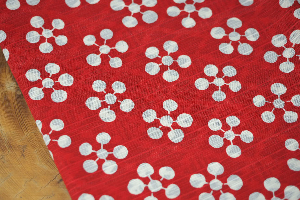 "Furoshiki" Wrapping Cloth - Fuku-Musubi Reversible Ume/Shochiku Red/Navy (104cm x104cm)