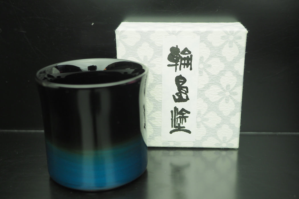 Wajima-Nuri Japan Lacquerware Cup with Blue Gradation - Medium