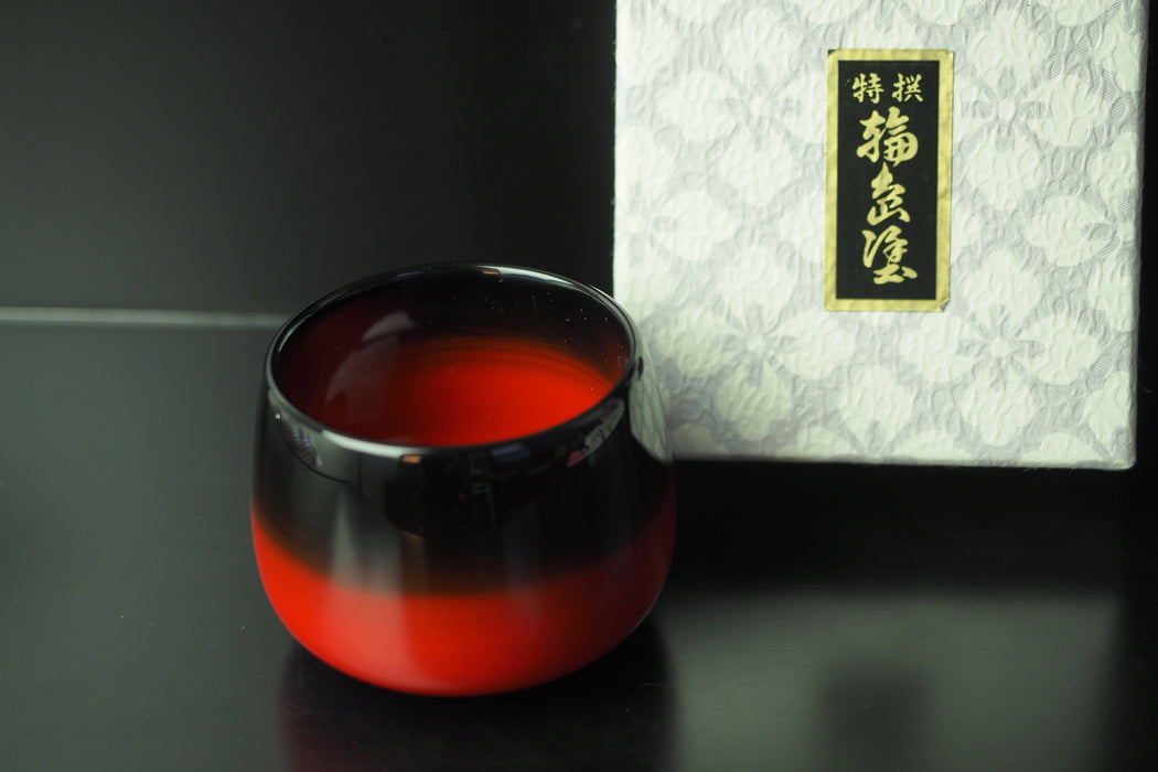 Wajima-Nuri Japan Lacquerware "Yurari" Swaying Cup with Red Gradation - Small