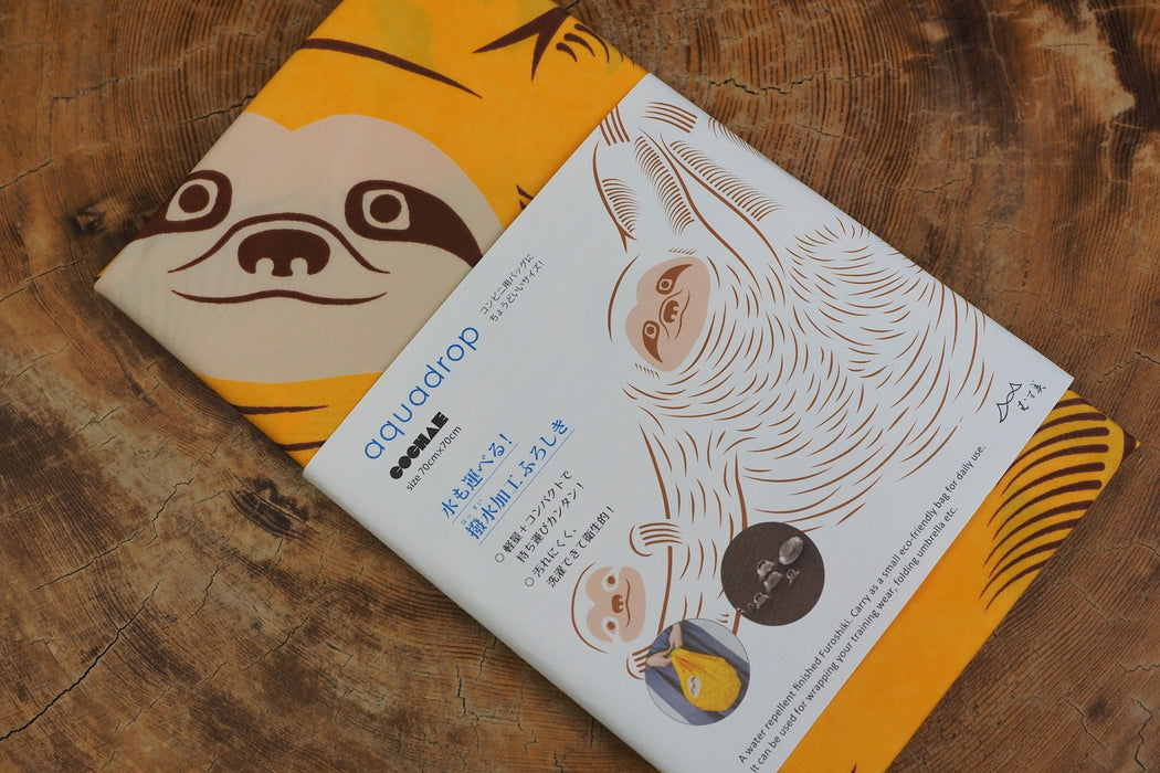 "Furoshiki" Wrapping Cloth - Hanging Cochae Water-Repellent | Sloth Yellow (70cm x70cm)