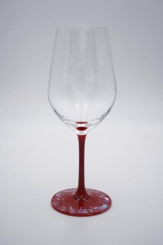 "Raden" Lacquer Coated Crystal Wineglass 365ml - Stone Walls Pattern (red)