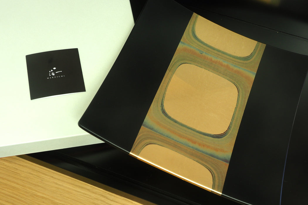 Square Plate "Kodai-Haku" Gradation - Black (23.5x23.5cm)