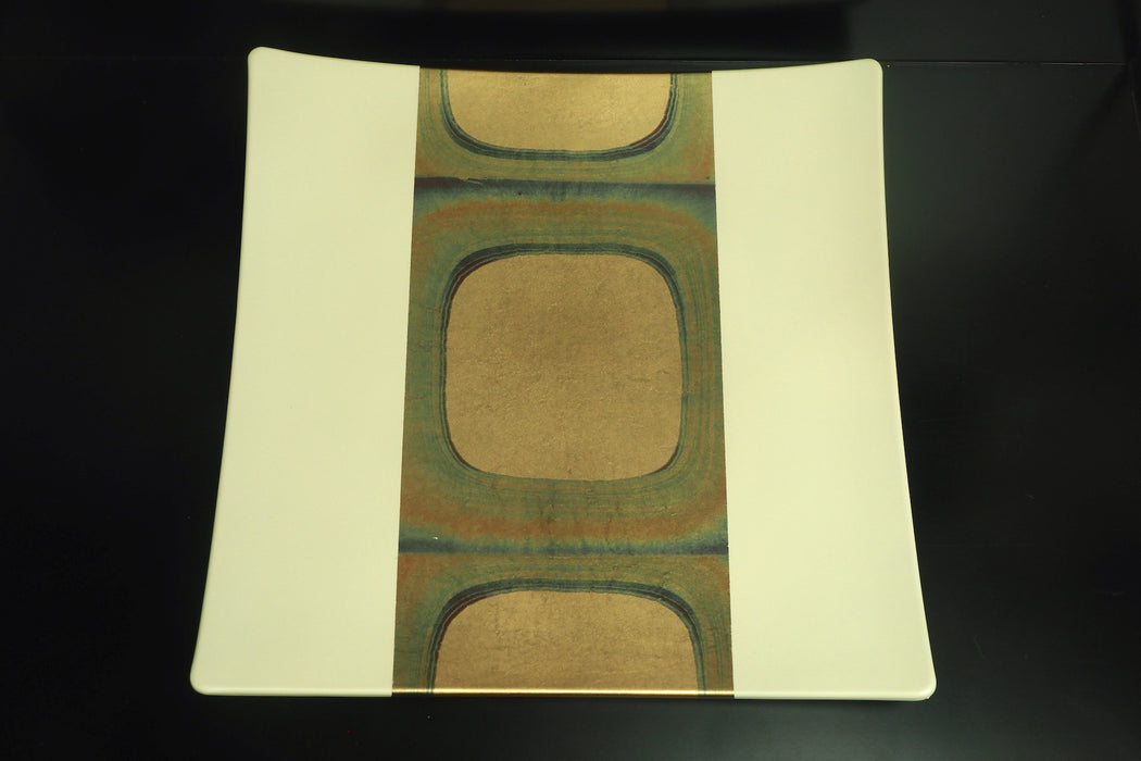 Square Plate "Kodai-Haku" Gradation - White (23.5x23.5cm)